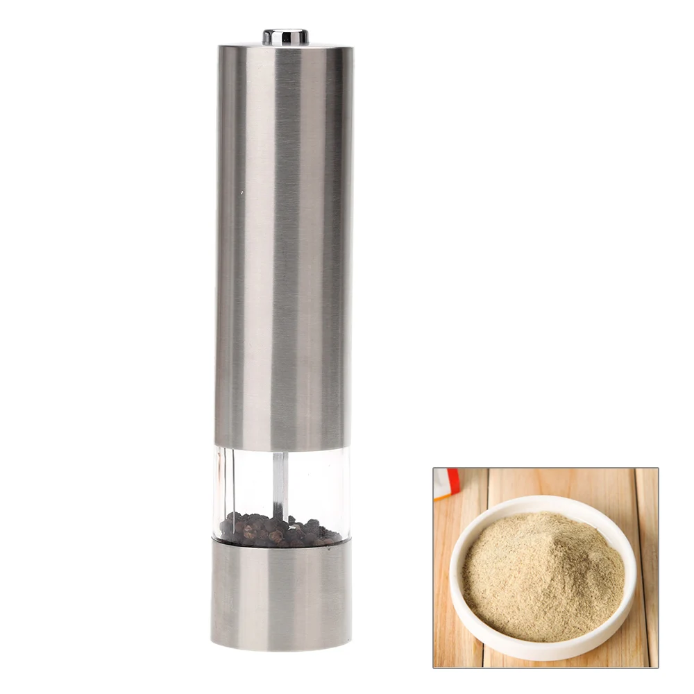 Stainless Steel pepper mill Electric Pepper Grinder malt mill with Light Kitchen Accessories