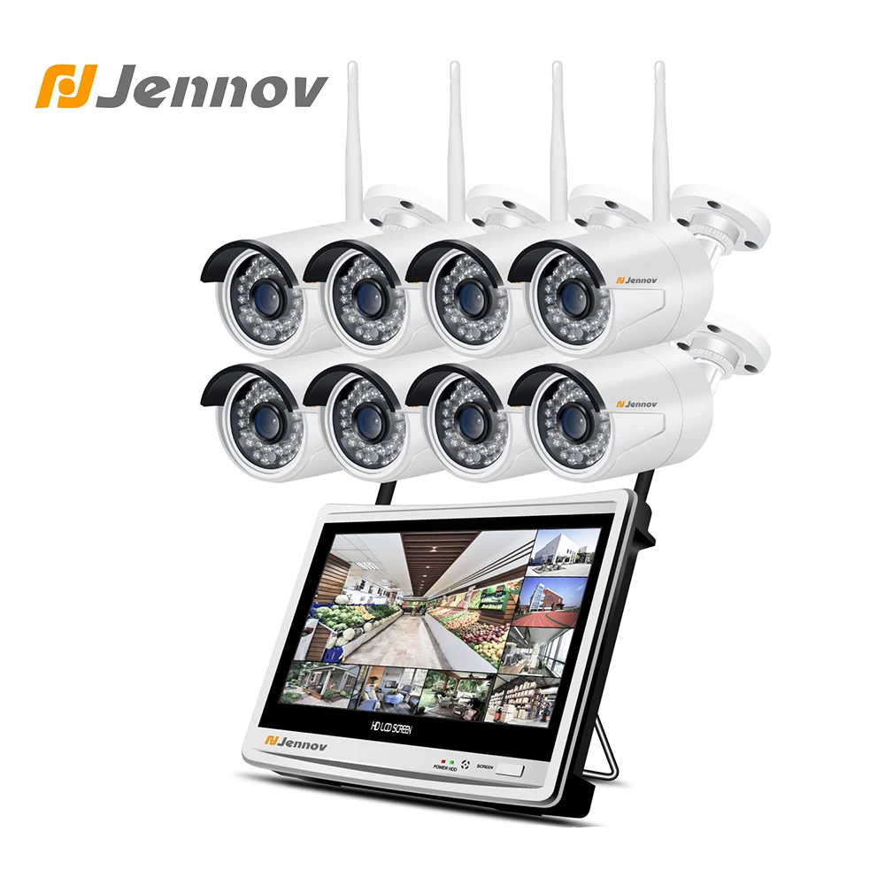 

Jennov 8CH 2MP Wifi Security Camera System Wireless 1080P NVR IR Outdoor Waterproof P2P CCTV System HD Vedio Surveillance Kit