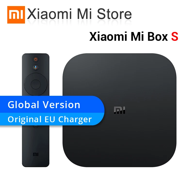 Оригинальная глобальная версия Xiaomi mi Box S Android 8,1 4 K четырехъядерный Smart tv Box 2 ГБ 8 ГБ HD mi 2,4G 5,8G WiFi Mali 450 1000Mbp