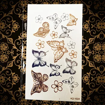 

Waterproof Henna Gold Temporary Tattoo Women Girl Body Art Painting Tattoo Stickers Fake Flash Mehndi Tattoo For Kids AAQ-1024