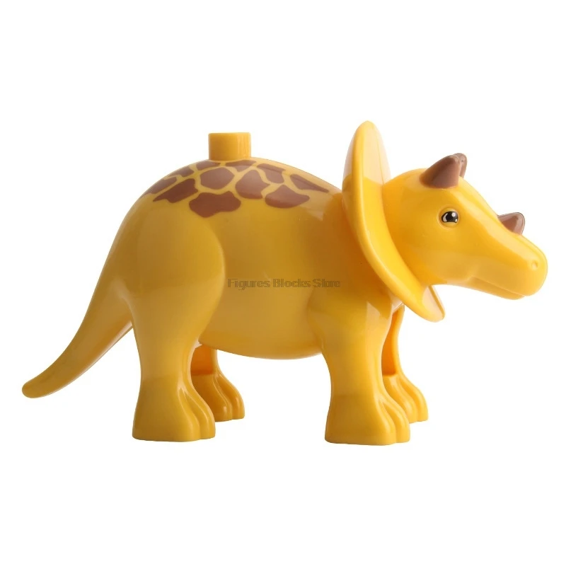Duplo набор животных мир динозавр Тигр Жираф Трицератопс строительные блоки детские развивающие игрушки совместимы с Duploed фигурками - Цвет: DPJ309