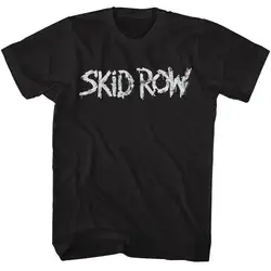 Skid Row белый логотип группы для взрослых Футболка тяжелых металлов музыка хип-хоп простой Сращивание футболка с круглым вырезом одежда