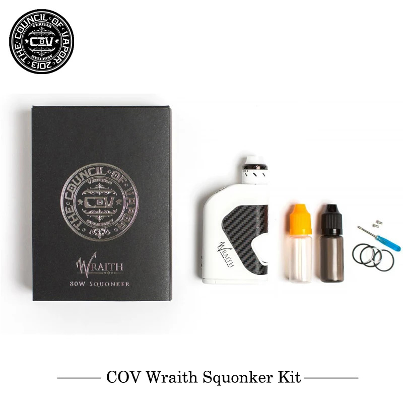 

Original Electronic cigarette COV COUNCIL OF VAPOR Wraith 80W Squonker Kit 5mL Capacity Carbon Fiber Single 18650 Vape e-cigs