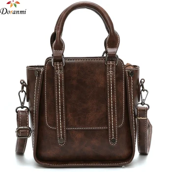 

DORANMI Vintage Women's Bag 2018 Vintage Top-handle Handbag Crossbody Messenger Bag Femal Leather Top-handle Bags Bolsa CBB056