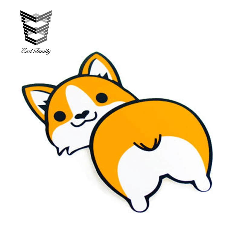 

EARLFAMILY 12cm x 10cm Peeking Corgi Vinyl Decal Sticker Laptop Stickers Cute Pet Dog Decals Waterproof Car Stickers Car Styling