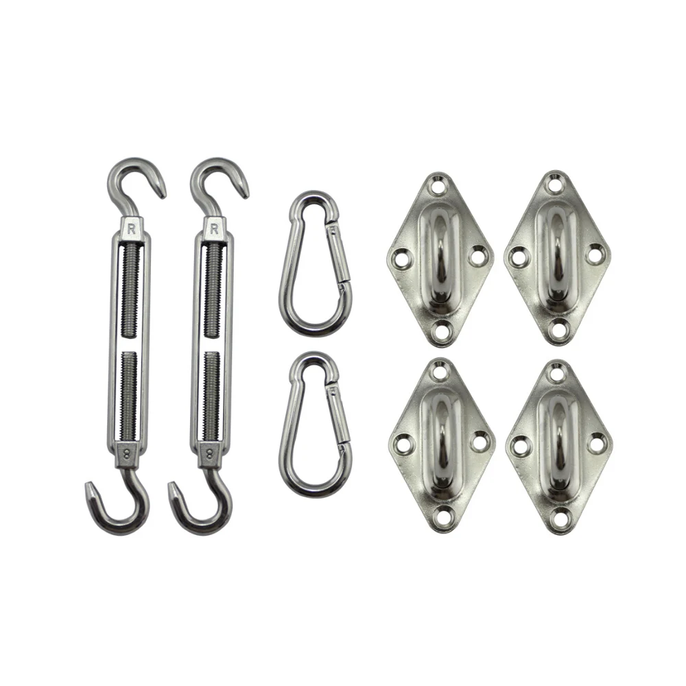 

HCSSZP Shade Sail Kit For Rectangle Square Shade Sail Stainless Steel Hardware Set