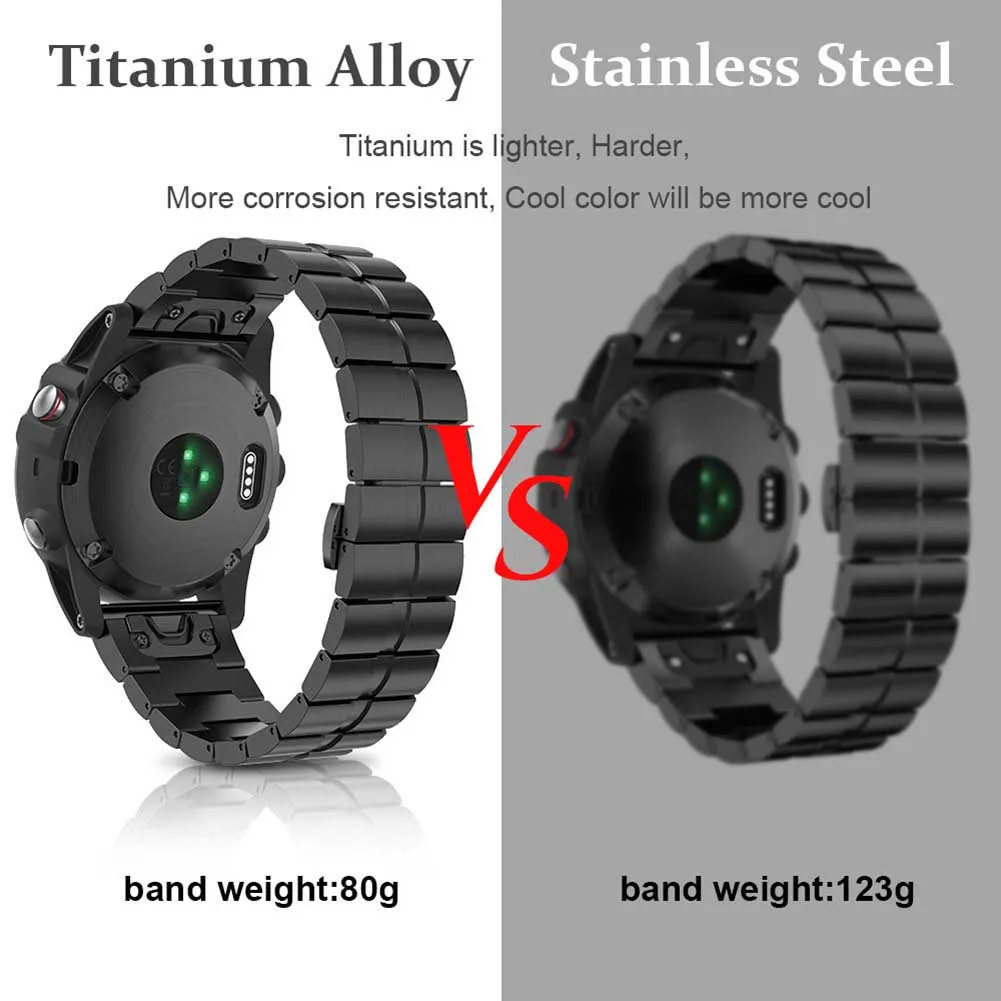

Replacement Watch Band Kit Alloy Strap Watchband Set for Garmin Fenix 5X Plus Smartwatch QJY99