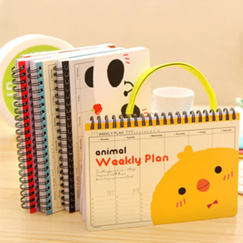 Kawaii Panda Daily Weekly Planner Cute Planner Spiral Notebook Planner Diary Note Book Time Organizer School Supplies Agenda