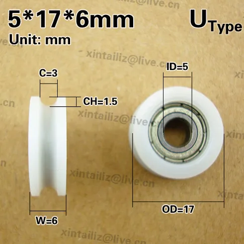 

Free shipping 10pcs miniature u groove bearing roller with outer diameter 17mm 695zz coated pulley