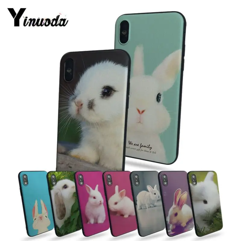 

Yinuoda Cute White Rabbit Painted cover Style Design Cell Phone Case For iphone 5 5s 5c SE For iphone 6s 7 8 Phone case