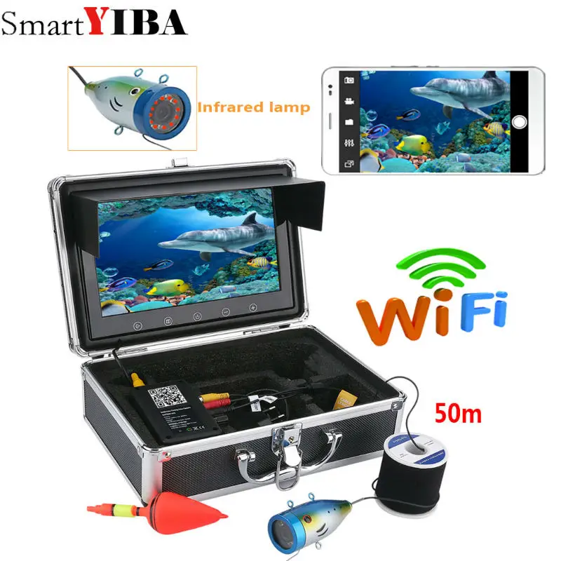 

SmartYIBA 9" Inch Color Monitor 50M 1000tvl Underwater Fishing Video Camera Kit ,HD Wifi Wireless For IOS Android APP Supports