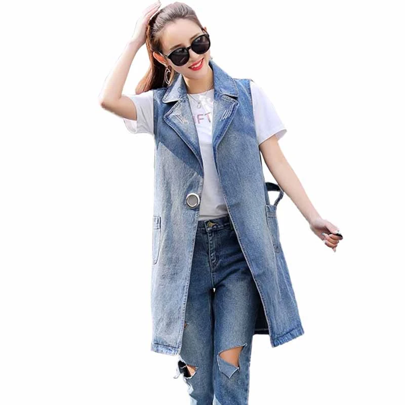 plus size denim waistcoat