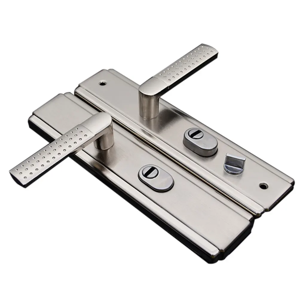 

1Pair Outer Grip Stainless Steel Easy Install Locks Accessories Indoor Furniture Universal Door Handle Anti-theft Hardware