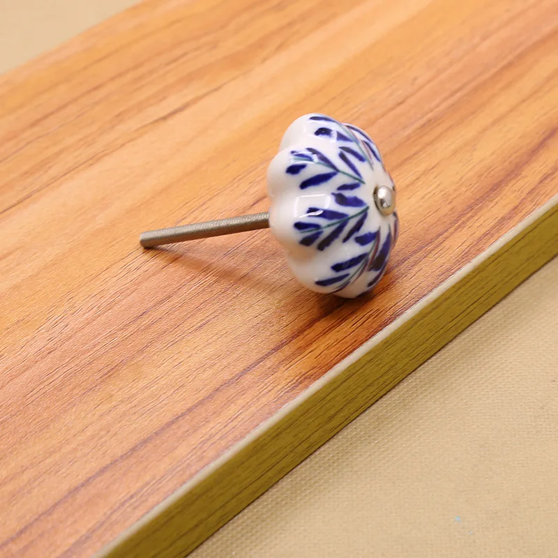 28 мм Красочный керамический круглый цветок ручки шкафа Дверные ручки-скобы шкаф ящик ручка для гардероба ручки