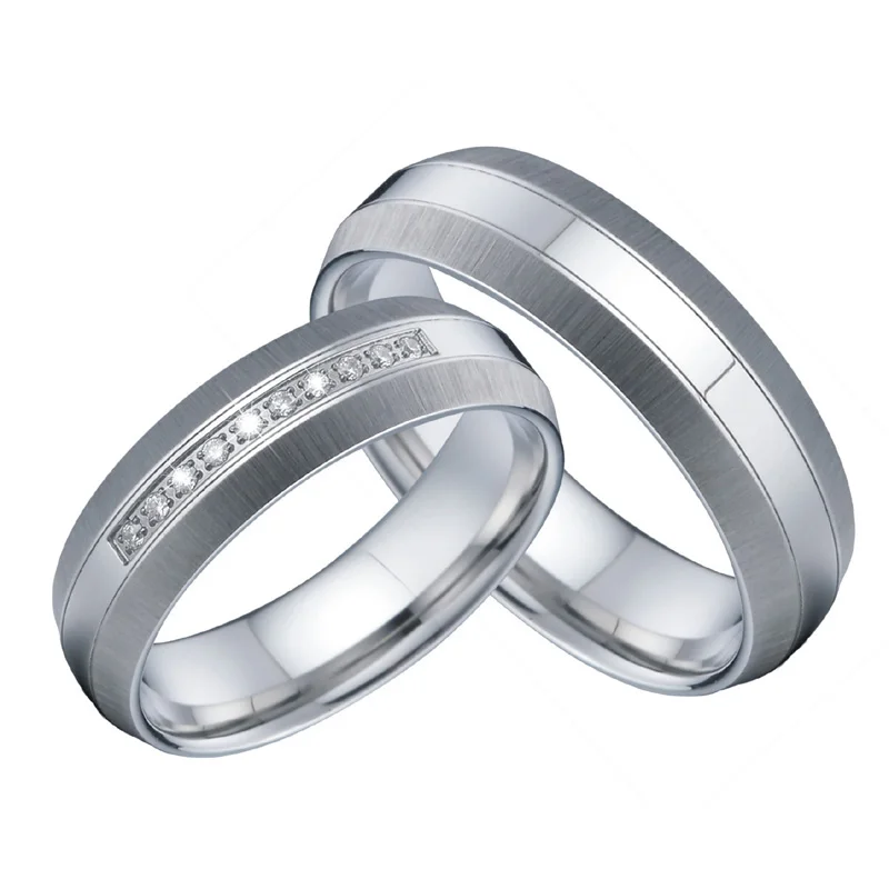 Обручальные кольца для пар набор из нержавеющей стали белого и золотого цвета