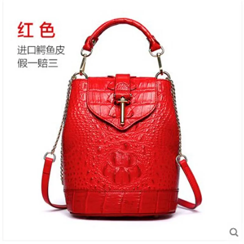 

Yuanyu crocodile leather handbag for lady handbag genuine leather imported crocodile leather bag single shoulder bag inclined cr