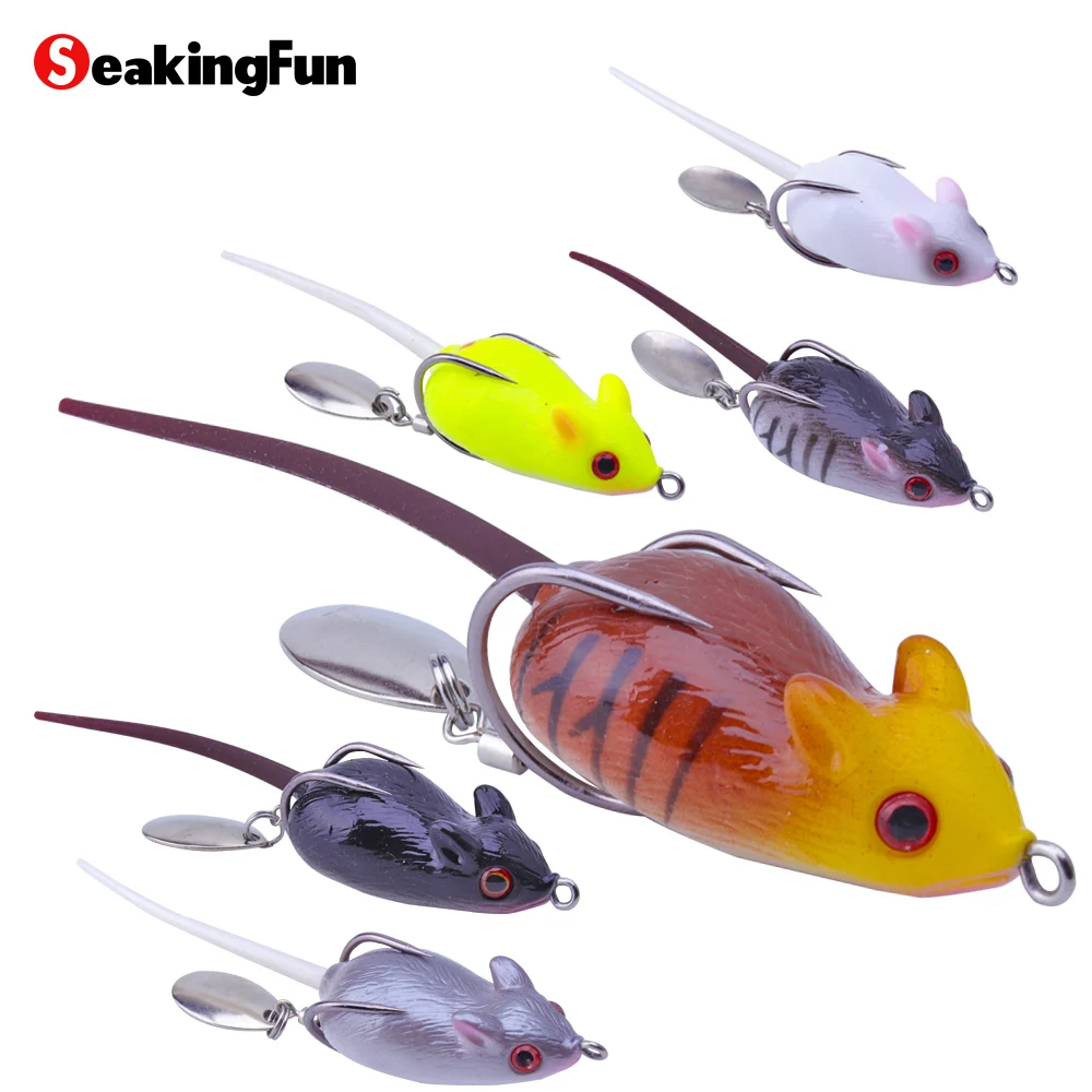 SeakingFun 6 Pcs 10 g Spinner Spoon Fishing Lures Wobble 3D Eyes Soft