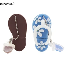 Usb флеш-накопитель женские Мультяшные Вьетнамки ручка-накопитель 4G 8G 16GB 32GB USB флешка 2,0 Флешка 64GB 128GB силиконовая флеш-карта памяти