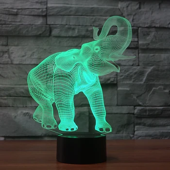 

roar elephant 7 Changing Colors 3d illusion night lamp
