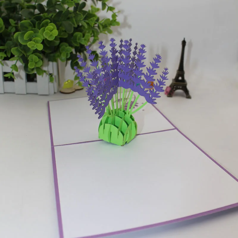 (10 шт./лот) бренд leiso 3D Pop Up Flower Tree праздничные открытки ручной работы Лавандовая
