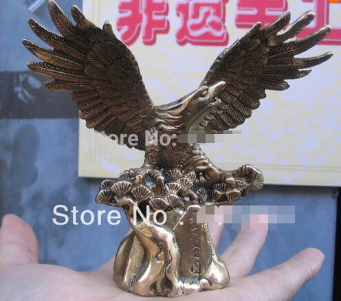 

B0601 free shipping beautiful Launch the eagle of wing In the pine tree bronze good luck statue