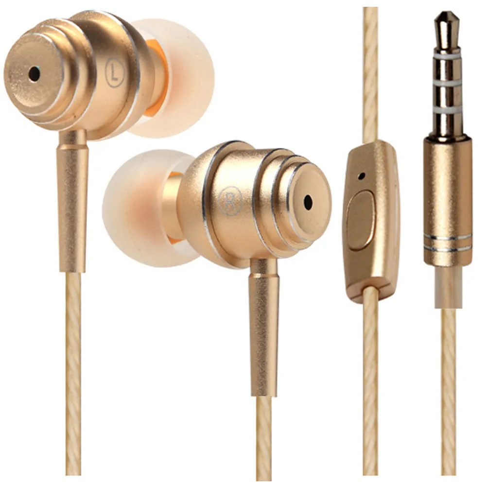 Original best quality in ear Earphone 3.5mm flat head metal with voice