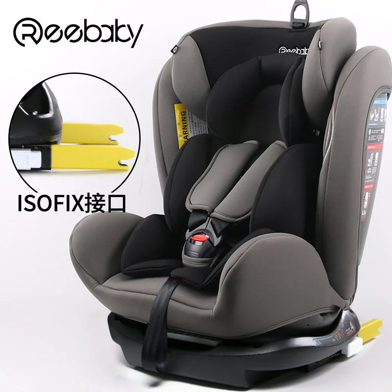 REEBABY автомобильное детское безопасное сидение ISOFIX интерфейс От 0 до 12 лет ребенок может сидеть и лежал - Цвет: gray