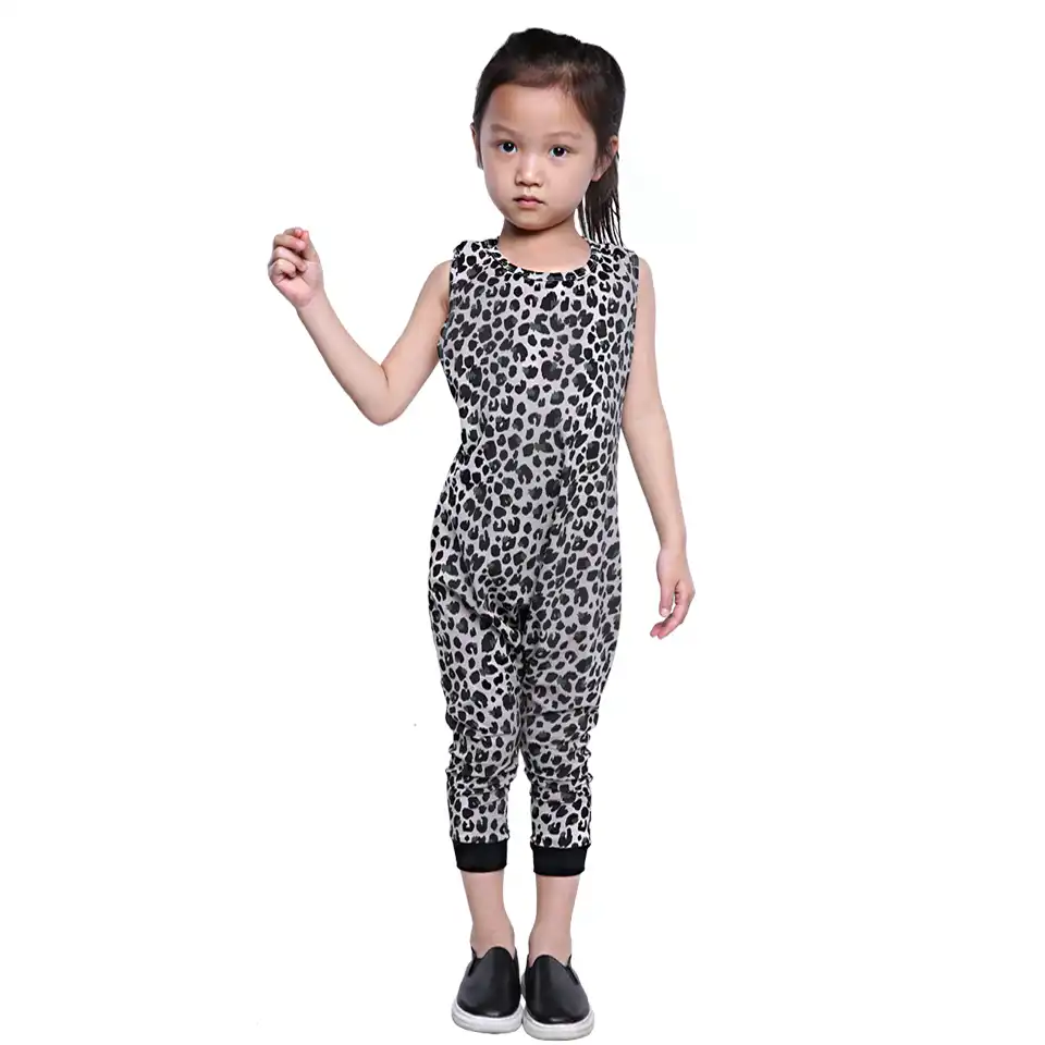 girls leopard jumpsuit
