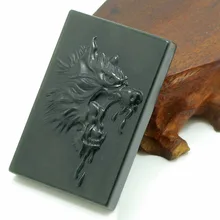 HeTian Yuqian темно-зеленый нефрит подвеска в виде волчьей головы яшмовый нефритовый кулон, чтобы носить зеленый шпинат богатый свитер цепь