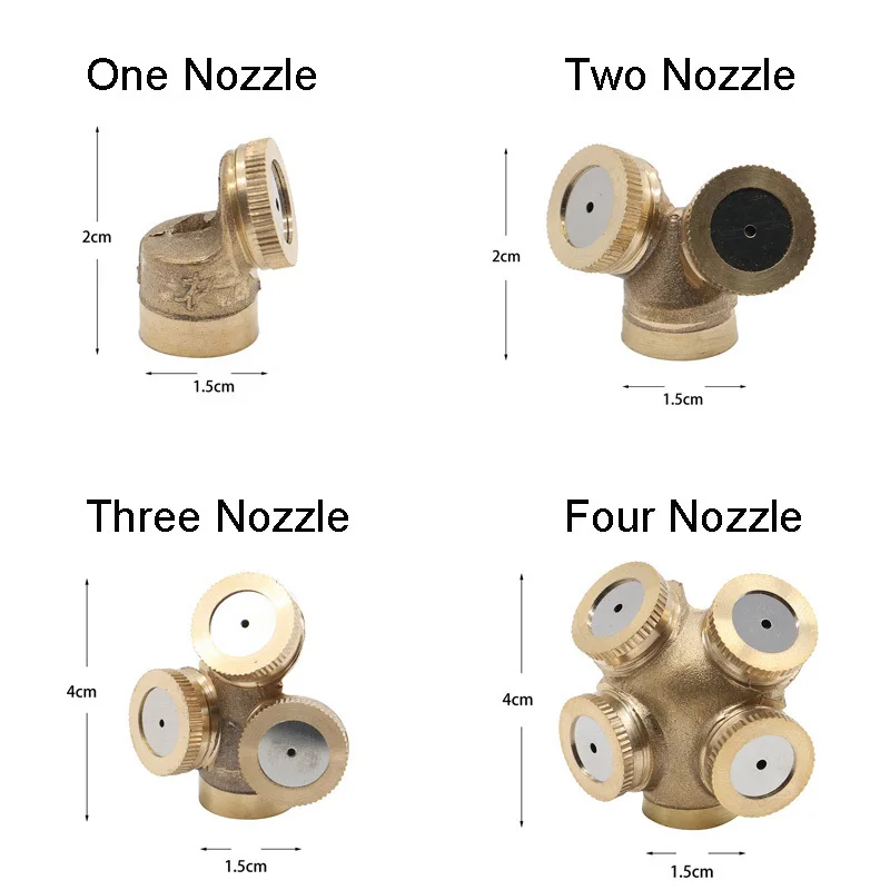2 шт./лот распылитель 1/4 дюймов туман головка сопла спрей для воды нержавеющая сталь Латунь Сад спринклер регулируемое орошение установки