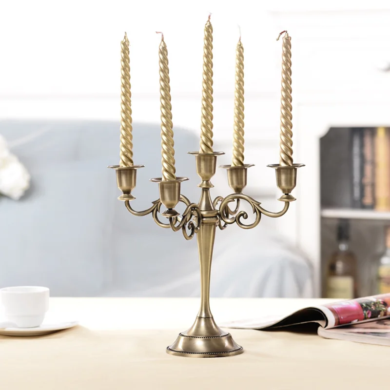 European Style retro decorative candle holder 5 arms candlestick holders Candlelight Dinner home