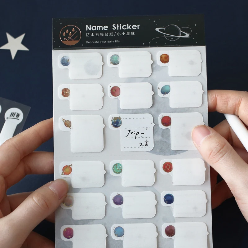 

1pc Basic Bullet Journal Sticker Waterproof Name Cute Stickers Creative Decorative Kawaii Stickers Scrapbooking Art Supplies