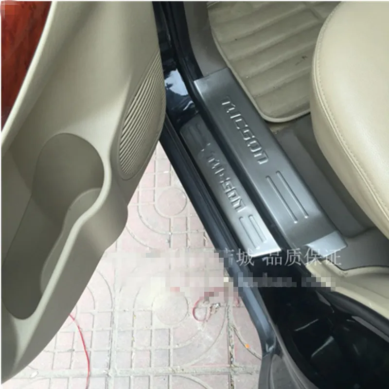 Аксессуары для HYUNDAI TUCSON 2006 2007 2008 2009 2010 2011 2012 2013 Добро пожаловать пластины порога из нержавеющей стали отделка 8 шт