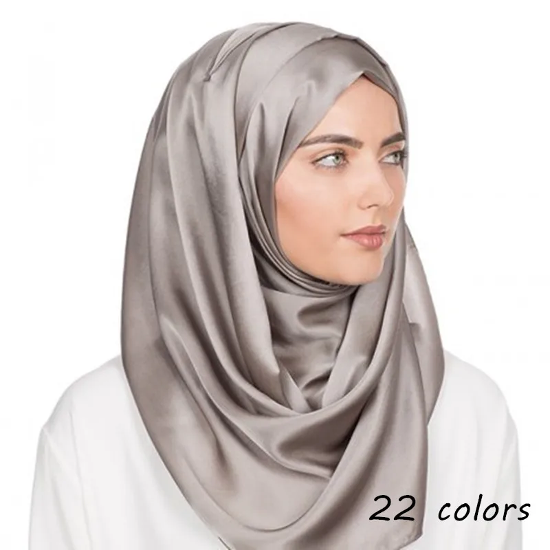 2019 New Silk Scarf Plain Maxi Hijab Scarfs Pure Elegant Muslim Hijabs Woman Scarves And Shawls