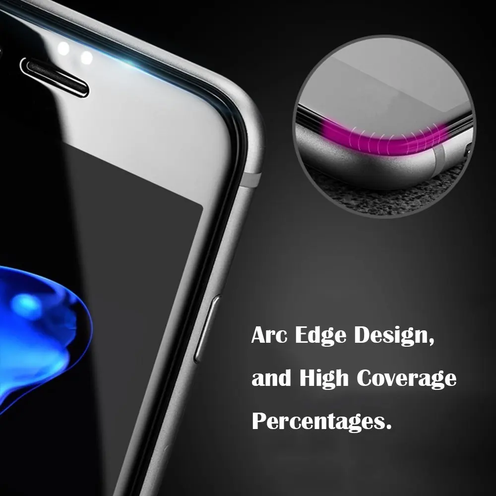 NYFundas For iPhone 7 Plus 8 6 6S X Tempered Glass Screen Protector Full Coverage 4D Curved 5D 3D verre trempe Cover Accessories (3)