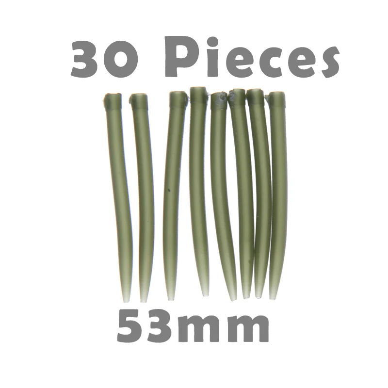 30 قطعة/المجموعة 53 ملليمتر محطة المادة المظلمة المضادة متشابكة الأكمام ربط مع الصيد السنانير الكارب الصيد معالجة Pesca الصيد اكسسوارات