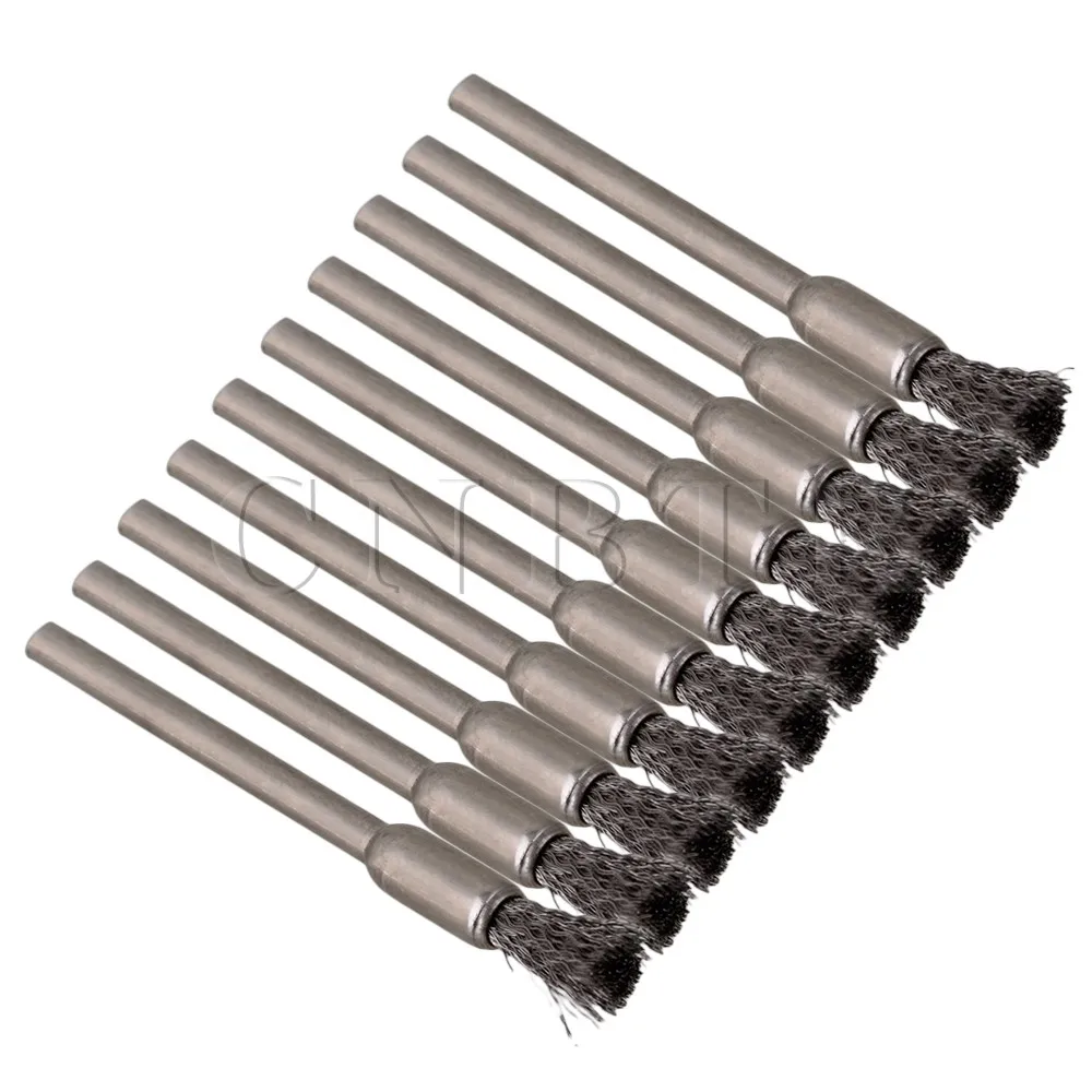 CNBTR Pen Shape 5MM End Brushes Stainless Steel Wire Brush Drill End 1/