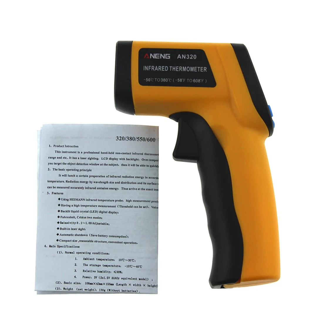 Laser Temperature Measurement Instruments IR Thermometer Digital Non