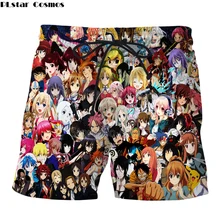 PLstar Cosmos новые модные летние мужские женские шорты аниме персонаж коллаж 3D все печатные повседневные шорты
