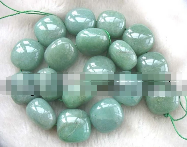 

shitou 00432 2strands jade green square 15*20mm 15" natur