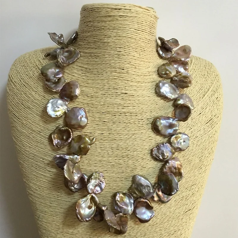 IB4813 Baroque style purple petals shaped pearl Natural freshwater