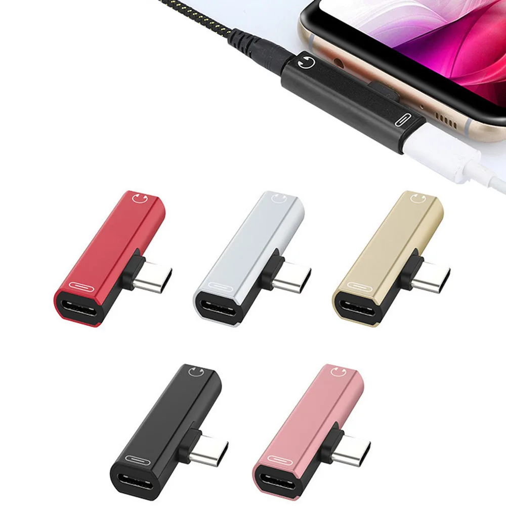 

2 In 1 Type C To 2 Type-C/Typec+3.5mm Jack Earphone Charging Converter USB Type-C Audio Adapter for Xiaomi Huawei