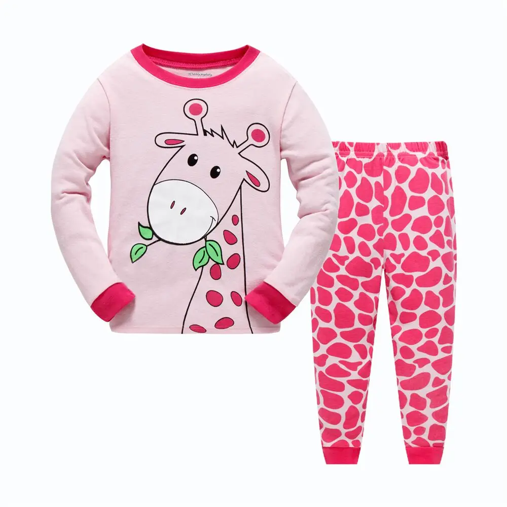 Brand Cartoon Cotton homewear pajamas Kids Baby Girls underwear Set Spring Autumn Sleepwear Children sleeping suits dr5t6 - Цвет: color at picture