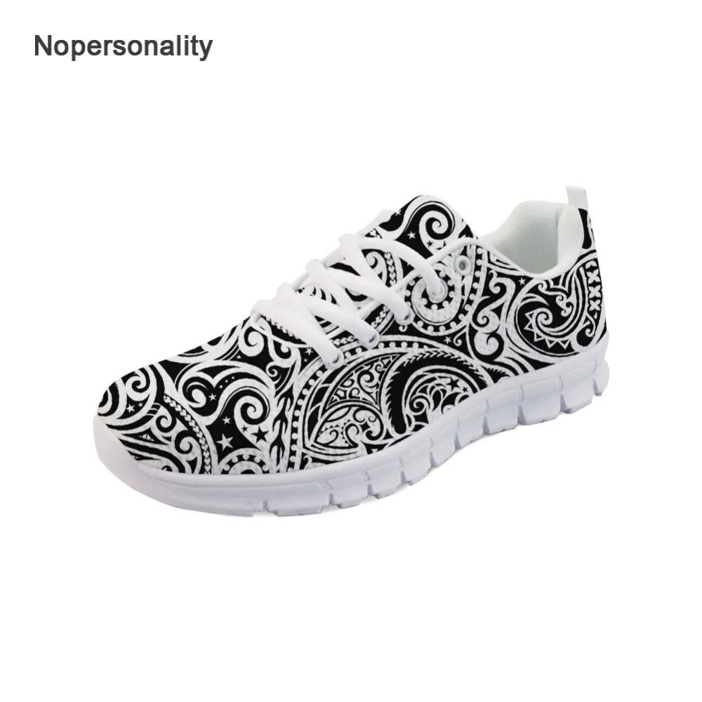 

Nopersonality Polynesian Style Women Flats Casual Female Ladies Spring Autumn Sneakers Breathable Lace Up Mesh Shoes Plus
