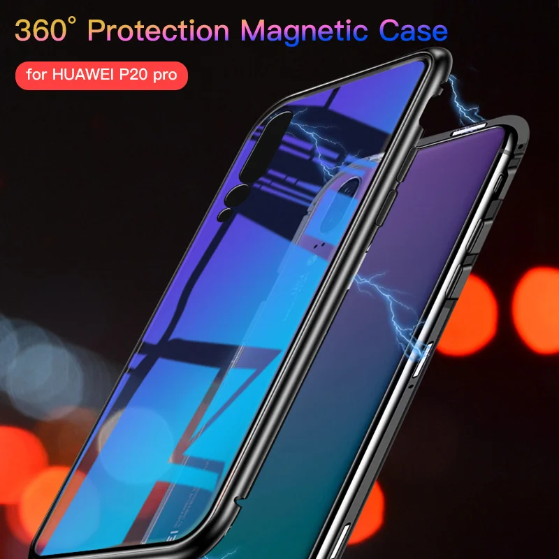 Магнитный адсорбционный чехол для Huawei P20 Pro P10 Plus Mate10 Mate 10 стеклянный телефона Honor