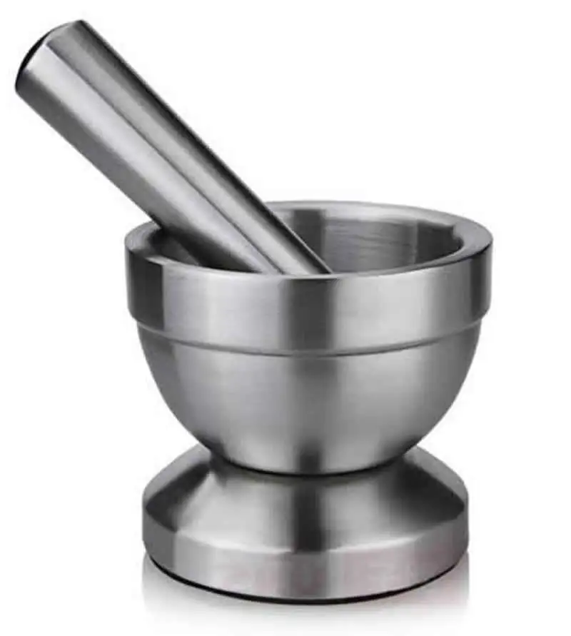 Stainless Steel Mortar and Pestle Garlic Crusher Grinder Food Press