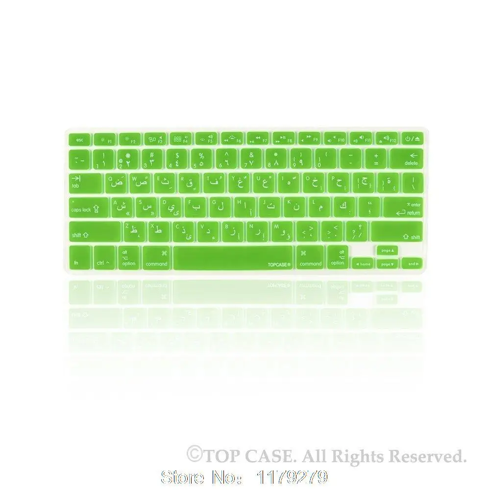 Арабское письмо арабская клавиатура защитная крышка кожи плёнки США Версия для Apple Mac MacBook Air 13 Pro 15 17 retina 15 - Цвет: green