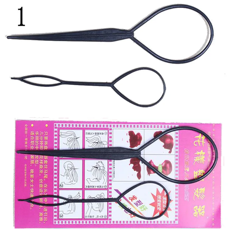 2Pcs Ponytail Creator Plastic Loop Styling Tools Tail Clip Hair Braid Maker Tool Fashion Salon Tie Set |