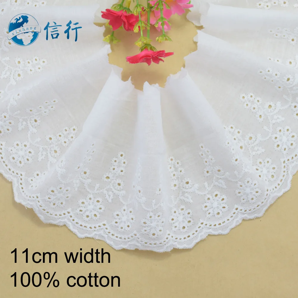 11cm width Cotton embroid lace sewing ribbon guipure trims or fabric warp knitting DIY Garment Accessories free shipping#3582 | Дом и сад