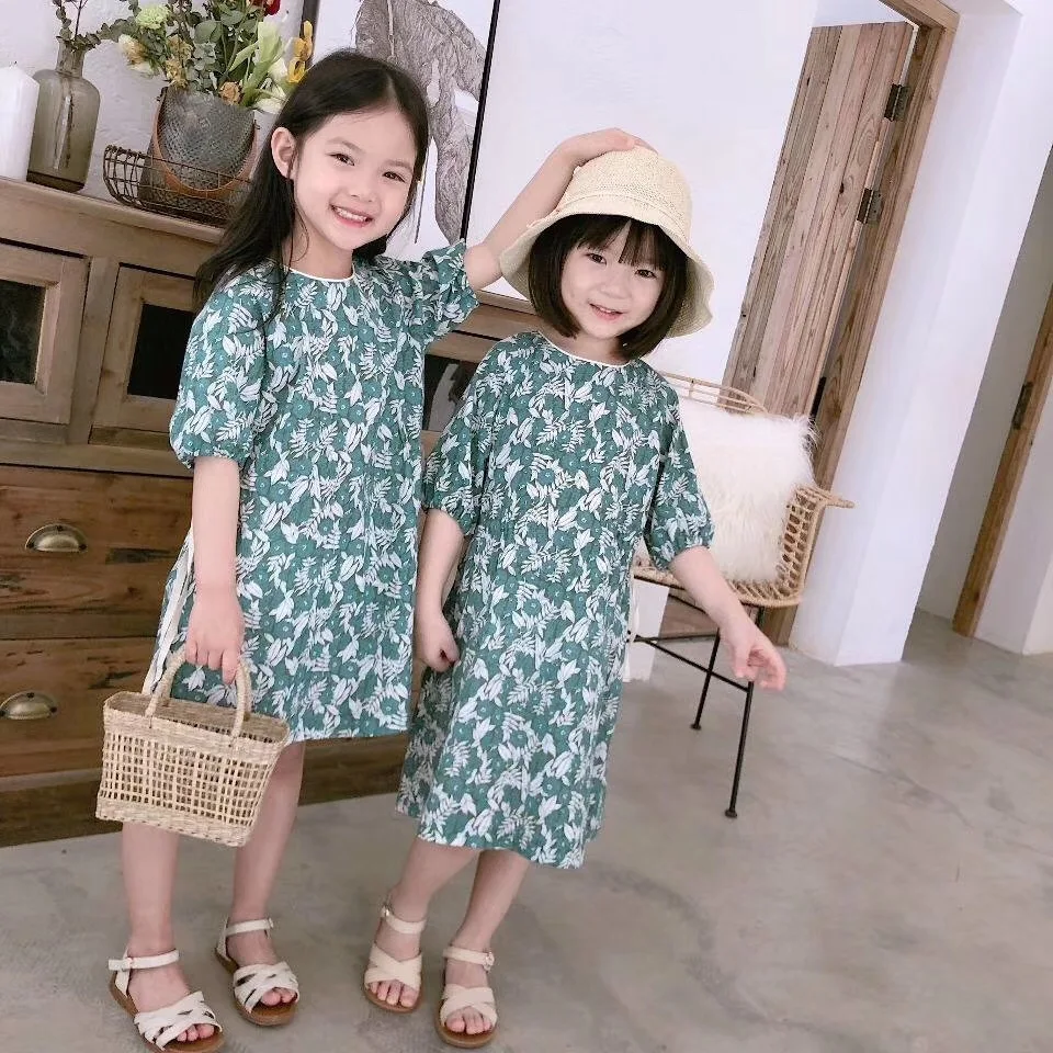 

girls dresses summer toddler girl dress green colour floral pattern fashion kids clothes
